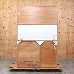 ≪zyt2409ジ≫ 松田家具 食器棚/キッチンボード 幅137cm 高さ210cm ハイタイプ ホワイト ソフトクローズ 幅140 中古家具/宮城県仙台市 70820-04の画像