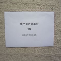東京メトロの株主優待の画像