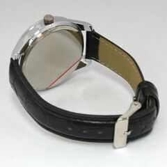 動作品 メーカー不明 クオーツ式腕時計 ブラックダイヤル ラウンド 3針 25年8月電池交換 札幌市 清田区 平岡の画像