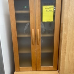 【ジモティー割引あり】【ジャングルジャングル守口店】ナチュラル2枚食器棚の画像