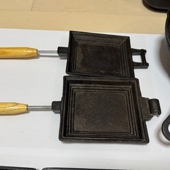 キャンプで使用したスキレット等のセットの画像