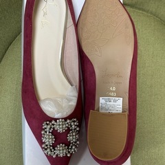 【24cm】ラウナレア-ビジューポインテッドフラットパンプスの画像