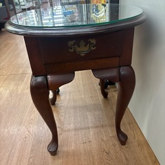 ☆ドリーム荒牧店☆ジモティー割引有☆ガラス天板アンティークコーヒーテーブルの画像