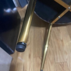 椅子　デスクチェア　グレー×ゴールドの画像