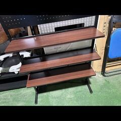 札幌限定配送/お引き取り可◆家具◆ワイエムワールド◆スチール壁面収納/突っ張り棚◆W82 D24 H229.5-259.5の画像