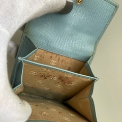 CHANEL シャネル 折り財布 スカイブルーの画像