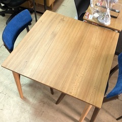 木製 ダイニングテーブル 2人用 四角 ナチュラル 80×80×72 食卓テーブル 机の画像