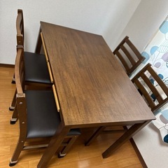 引取り限定] ダイニングテーブル 茶色 中古品
