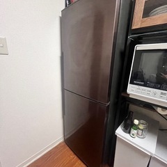 2021年購入　シャープ SHARP 冷蔵庫 （280L・幅56cm・右開き・2ドア・アコールブラウン） プラズマクラスター 除菌機能 SJ-PD28P-Tの画像
