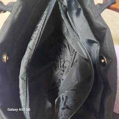 【美品】ウッドハンドル　バッグ　ブラック　手提げ　かばん ハンドバッグの画像