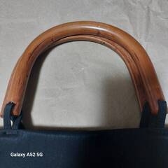 【美品】ウッドハンドル　バッグ　ブラック　手提げ　かばん ハンドバッグの画像