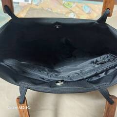 【美品】ウッドハンドル　バッグ　ブラック　手提げ　かばん ハンドバッグの画像