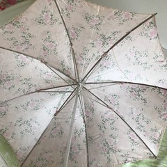 ピンク色花柄日傘の画像