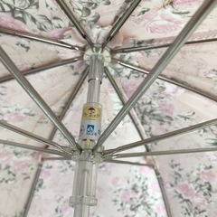 ピンク色花柄日傘の画像
