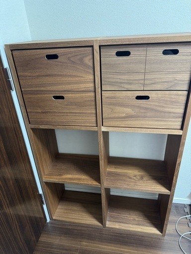 【無印良品】スタッキングシェルフ/ウォールナット/3段✖️2列