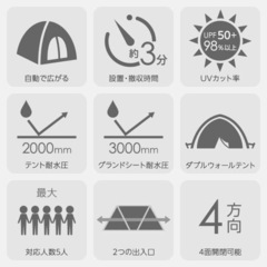 ライシン　ポップアップテントの画像