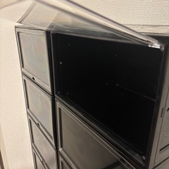 【収納ケース】透明扉付き シューズボックス 12個セットの画像