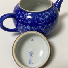 深川製磁　急須　宮内庁御用達　深川製　さくら紋様　ブルー　さくら柄の画像