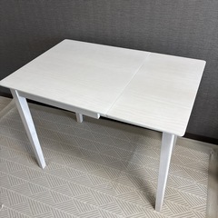 伸張式ダイニングテーブルセット 3点セット 幅60cm/90cm 1人 2人用 の画像