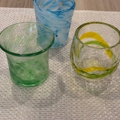 琉球ガラス グラス 3点セットの画像