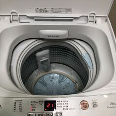 AQUA アクア 2022年製 7.0㎏ 全自動洗濯機 AQW-H74 AQUA　一人暮らし　ホワイト　白　【糸島市内 送料無料】88233-1-010の画像
