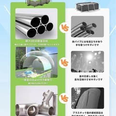LUNING 屋根付き フレームプール 庭 空気入れ不要 大型プールの画像