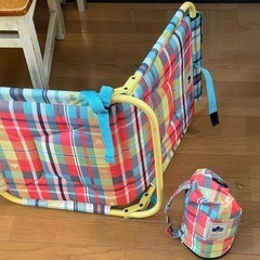 ロゴスの座椅子と小物入れの画像