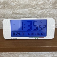 Formia電波 目覚まし時計 温度計 湿度計 温湿度計 日付 曜日 デジタルホワイト の画像