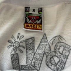 バリ島ダンサー 　Tシャツ　白　メンズ　Sの画像