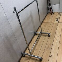 ハンガーラック キャスター付 スチール製 シルバー 衣類収納 シンプル 頑丈 店舗用 業務用 家庭用　【糸島市内 送料無料】250824-1の画像