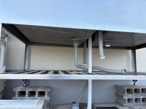 二槽シンク　業務用　ステンレス 　屋外