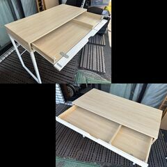 札幌限定配送/お引き取り可◆家具◆ニトリ◆引き出し付きデスク/机◆アーリン2 100NA◆W100 D45 H76の画像