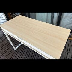 札幌限定配送/お引き取り可◆家具◆ニトリ◆引き出し付きデスク/机◆アーリン2 100NA◆W100 D45 H76の画像