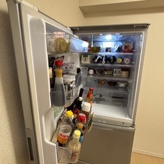 受取限定！【中古/良品】SHARP 3ドア冷蔵庫 350L どっちもドア SJ-W352E-S（シルバー）丁寧使用／動作良好の画像