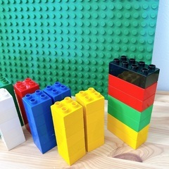 レゴ デュプロ 【廃盤品】特大(38×38)基礎板（緑）10980 ブロック60個ほど
の画像