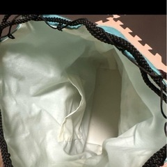 ダークブラウン かごバッグ 水色内袋の画像