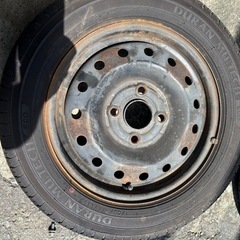 スズキ13インチ！鉄ホイール！バリ山!１５５／６５Ｒ１３の画像