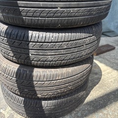 スズキ13インチ！鉄ホイール！バリ山!１５５／６５Ｒ１３の画像