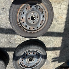 スズキ13インチ！鉄ホイール！バリ山!１５５／６５Ｒ１３の画像