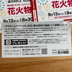 グリーンランド　花火チケット　1枚で2名分　9/13の画像