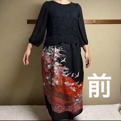 着物リメイクドレスワンピースの画像