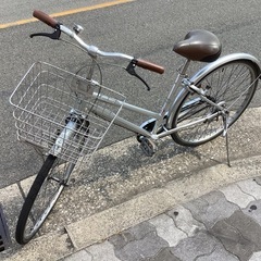 ♪ジモティー特価♪26型シティサイクル　中古自転車　シルバーの画像