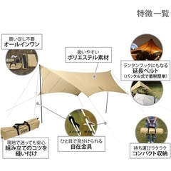 いつかのタープ　キャンプ　川遊びの画像