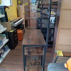 キッチン収納棚 コンセント付　ブラウン　木目調　レンジ台　キッチン収納　サイズ（約）幅80×奥42.5×高152　■近隣配送無料 買取GO‼　栄和店　の画像