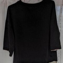 レディース　ブラック　重ね着風　Tシャツの画像