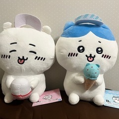 【一番くじ】ちいかわ ぬいぐるみ　～SWEETS SHOP～　A賞、B賞　ちいかわ　ハチワレ　ぬいぐるみの画像