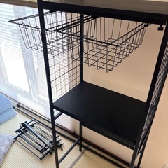 ランドリーラック　ブラックの画像