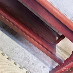 昭和レトロ 世界地図デザイン ガラステーブル（応接／喫茶店風）の画像