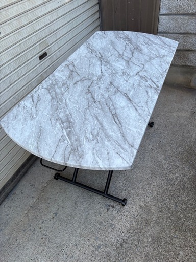 大理石調　昇降テーブル　美品