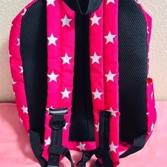 キッズ子供のピンク星柄リュックの画像